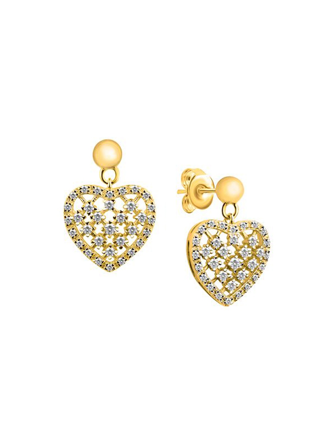 

Nistra The Shinebright Cubic Zirconia Gold Plated Sterling Silver Drop Earrings