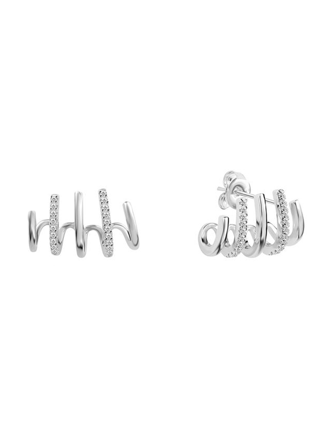 

Nistra Women Geometric Studs Earrings, Silver
