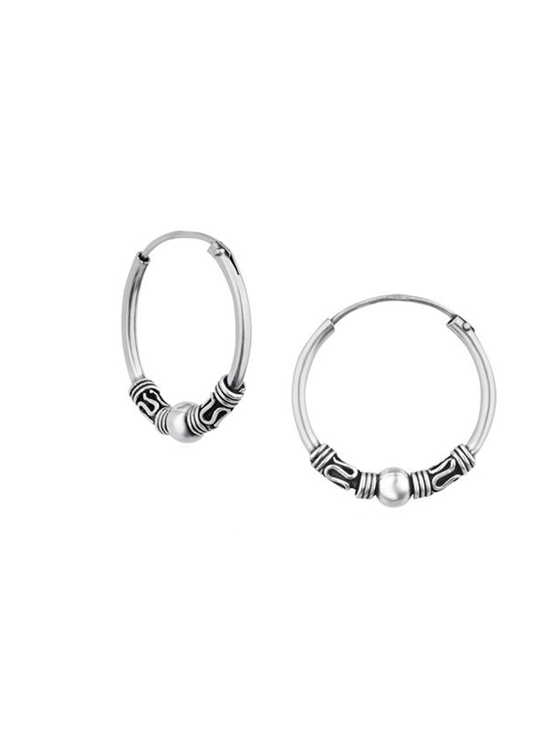 

Nistra Women Circular Hoop Earrings, Silver