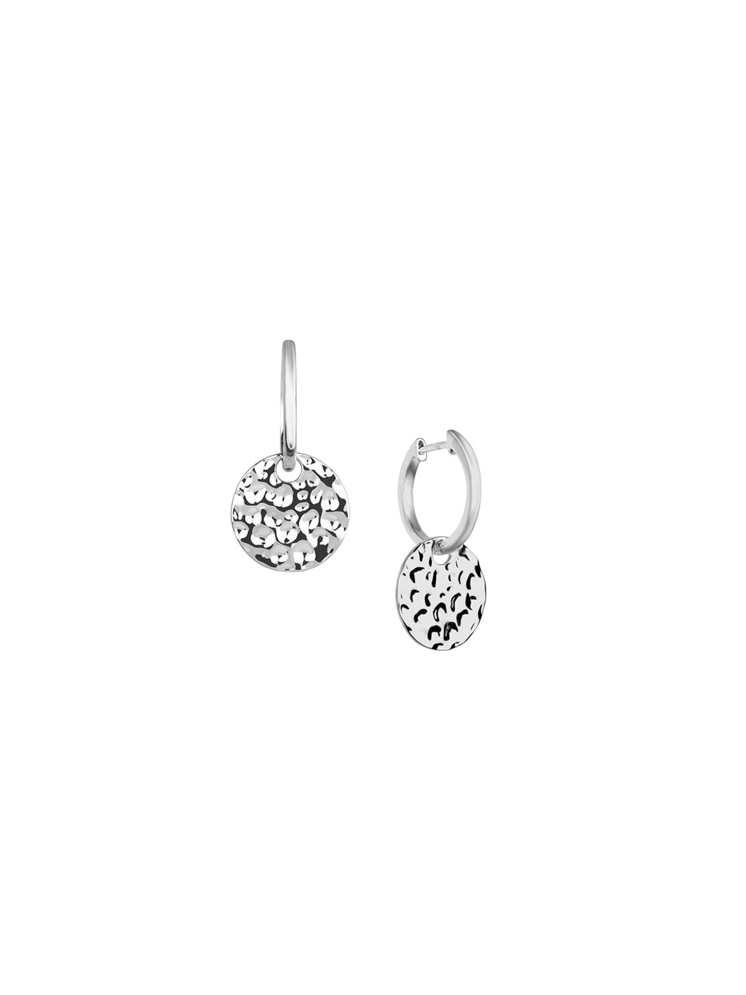 

Nistra One In a Million Sterling Silver Rhodium-Plated Circular Drop Earrings