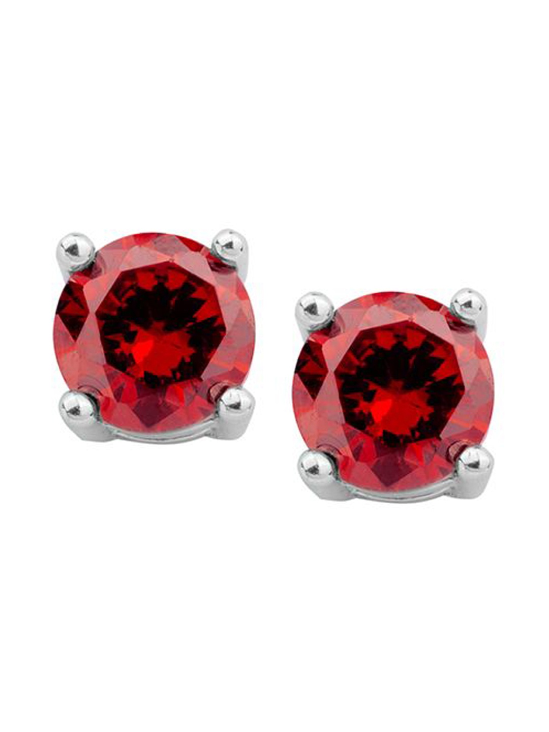 

Nistra Rhodium Plated Cubic Zirconia Circular Stud Earrings, Silver