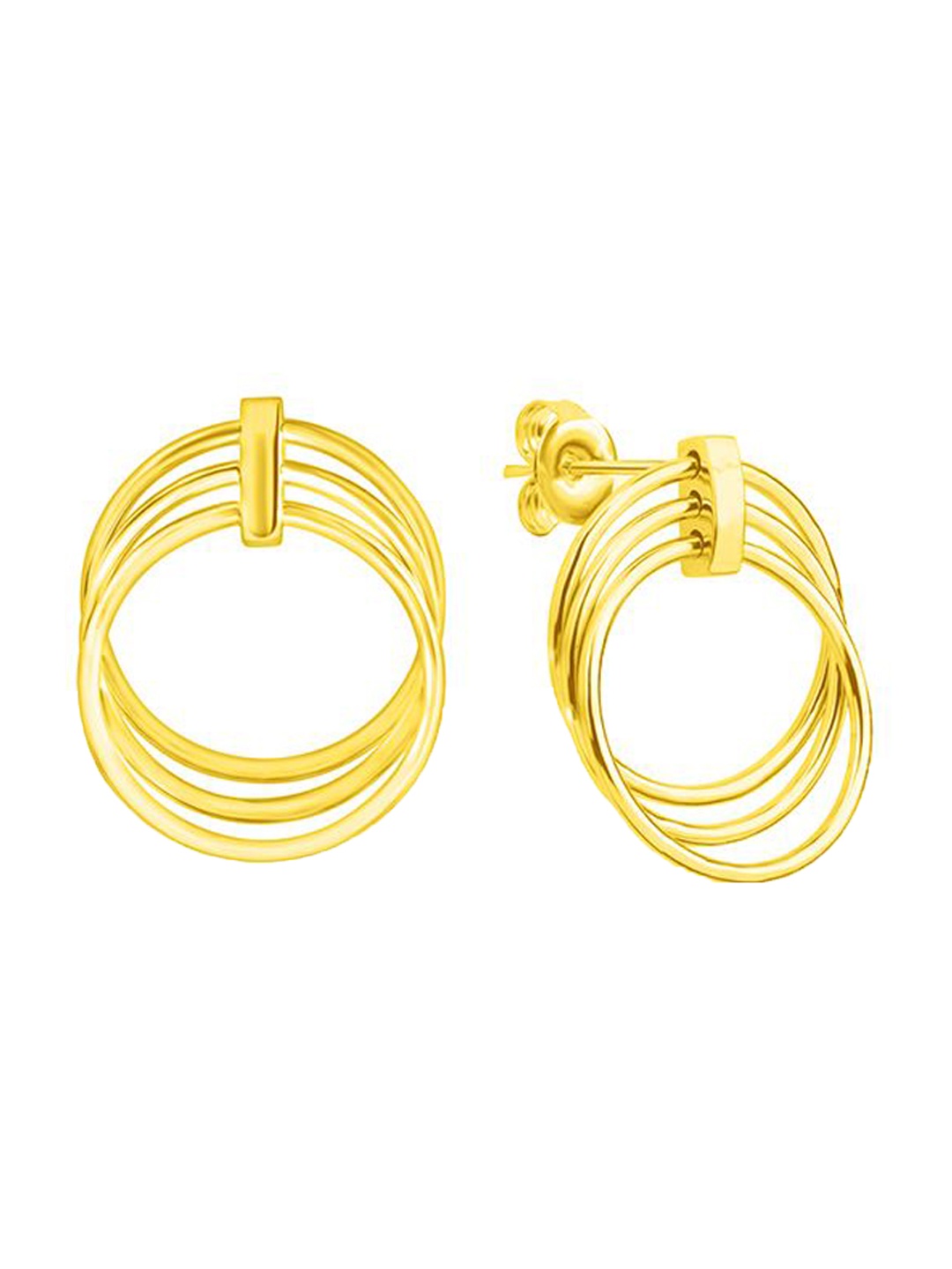 

Nistra Women Circular Studs Earrings, Gold
