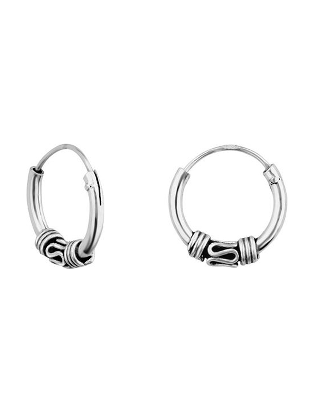 

Nistra Circular Oxidised Hoop Earrings, Silver