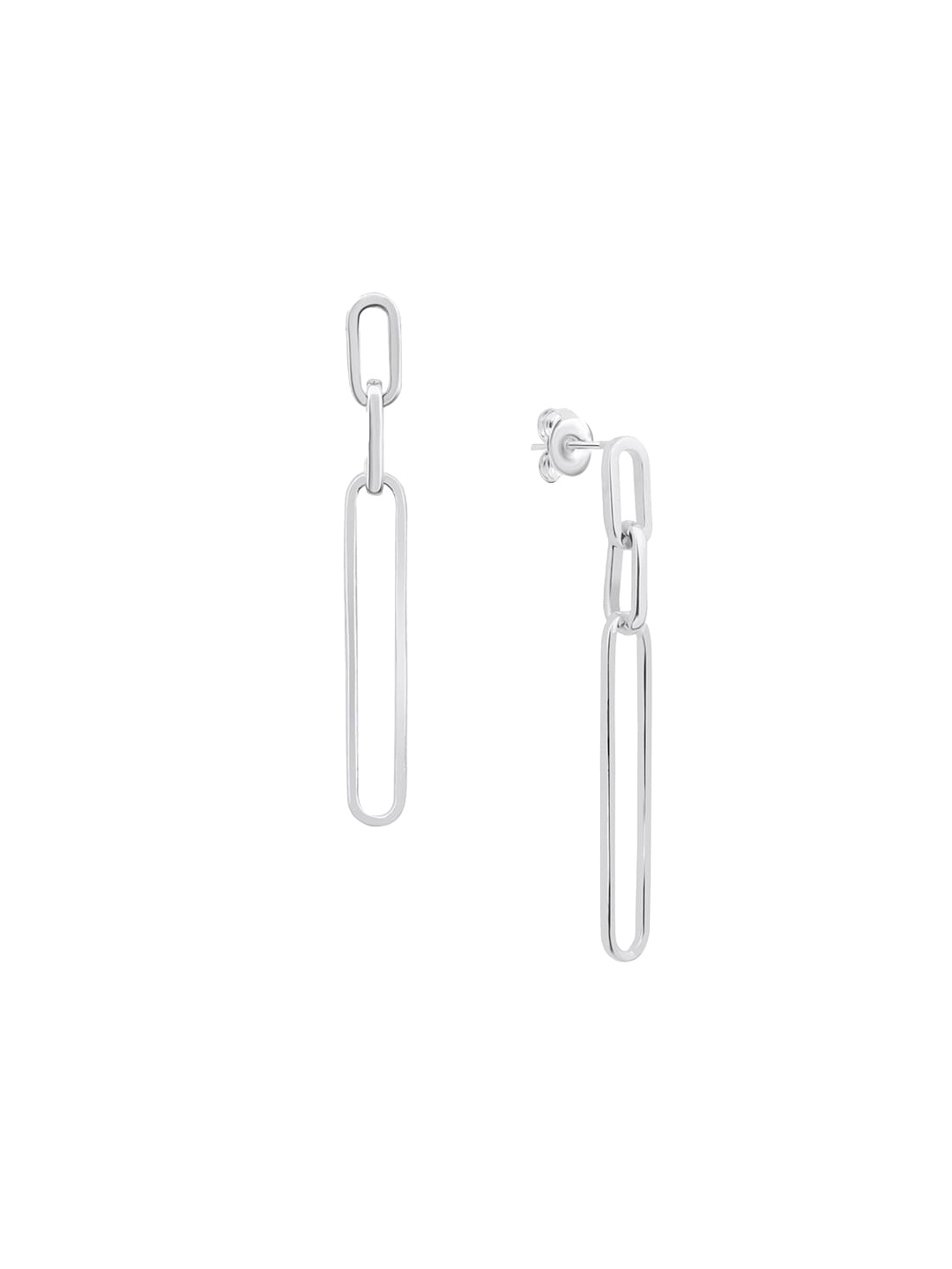 

Nistra Rhodium-Plated Geometric Drop Earrings, Silver