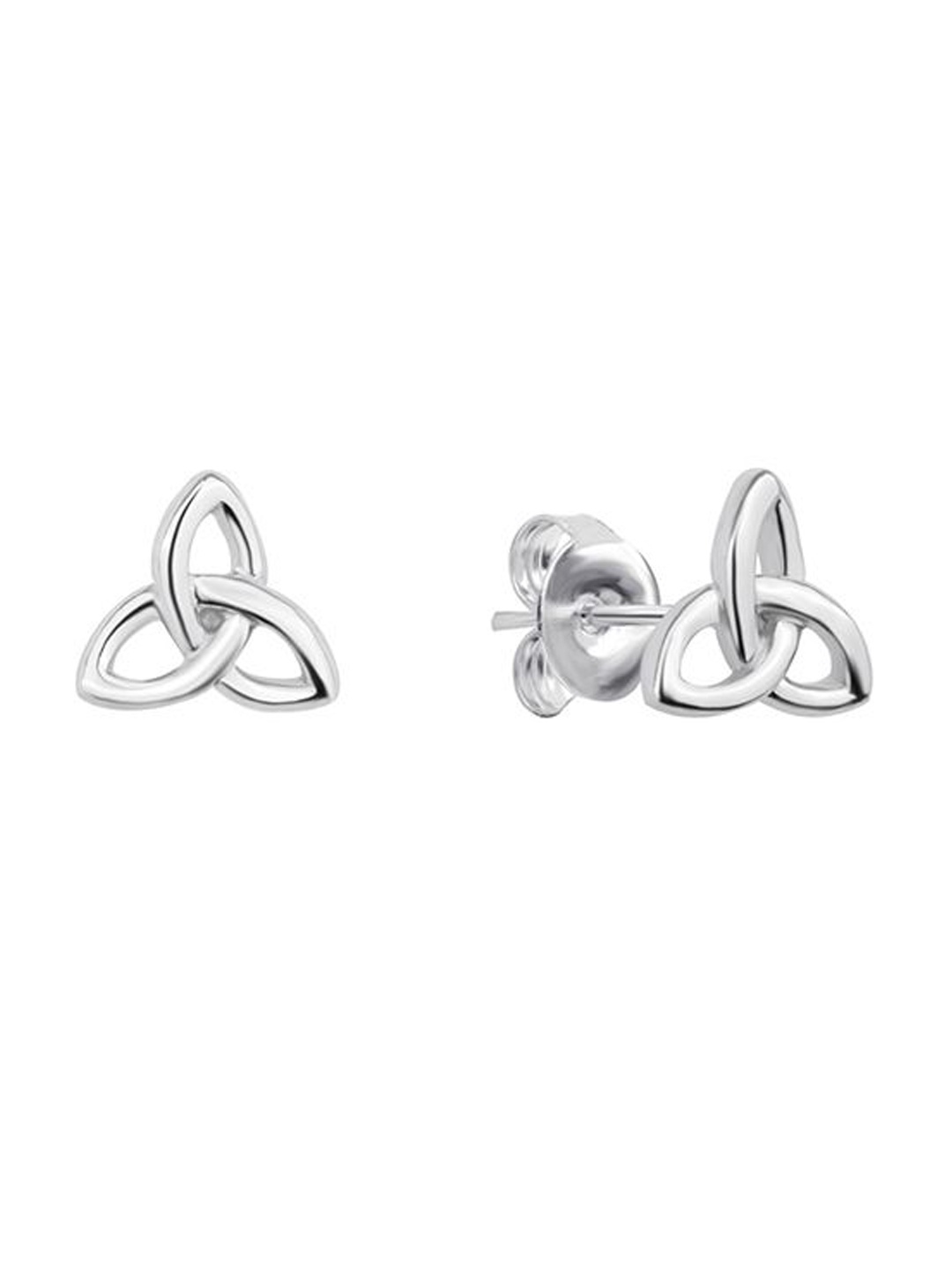 

Nistra Sterling Silver Rhodium-Plated Geometric Studs Earrings