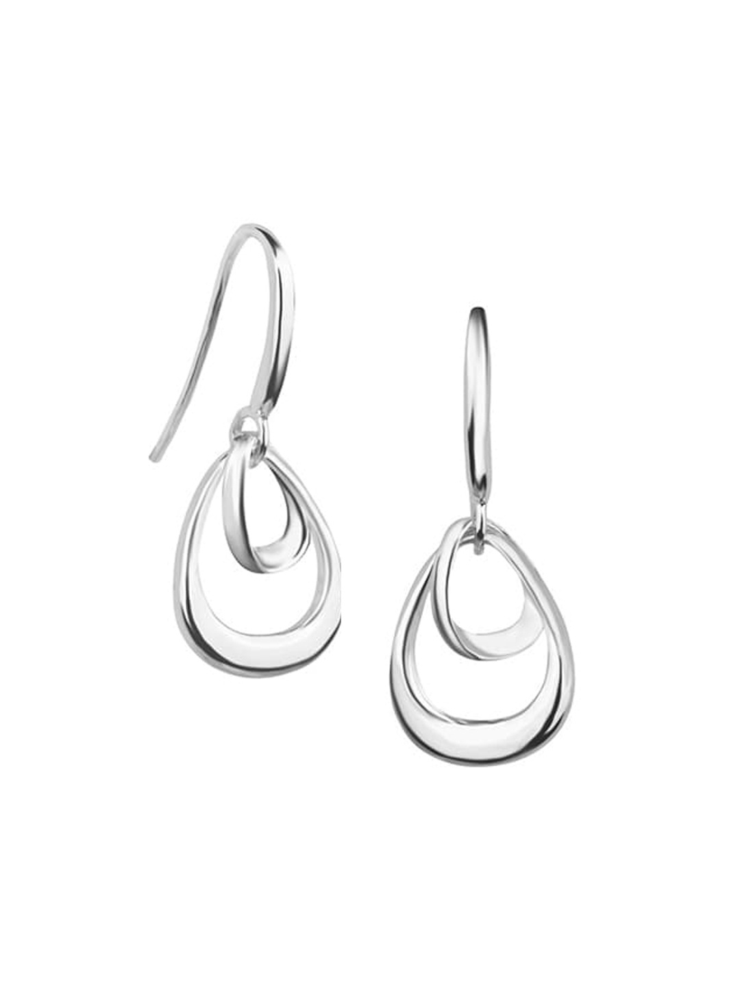 

Nistra Rhodium Plated Sterling Silver Teardrop Shaped Drop Earrings