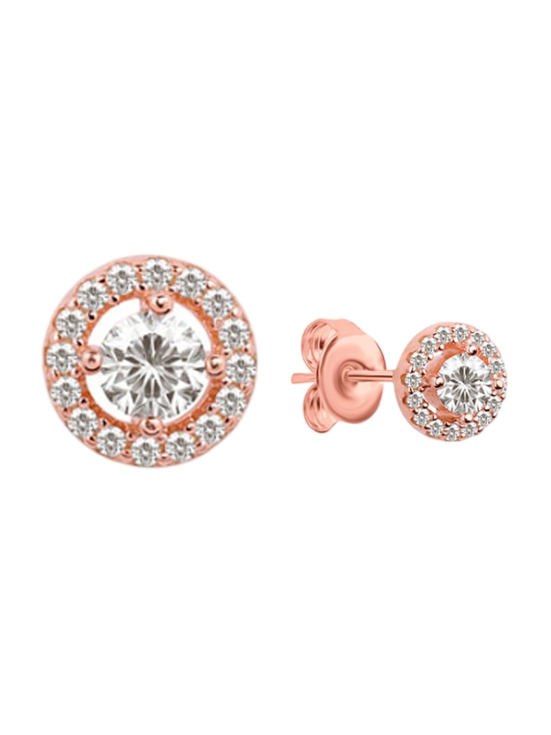 

Nistra Circular Studs Earrings, Rose gold