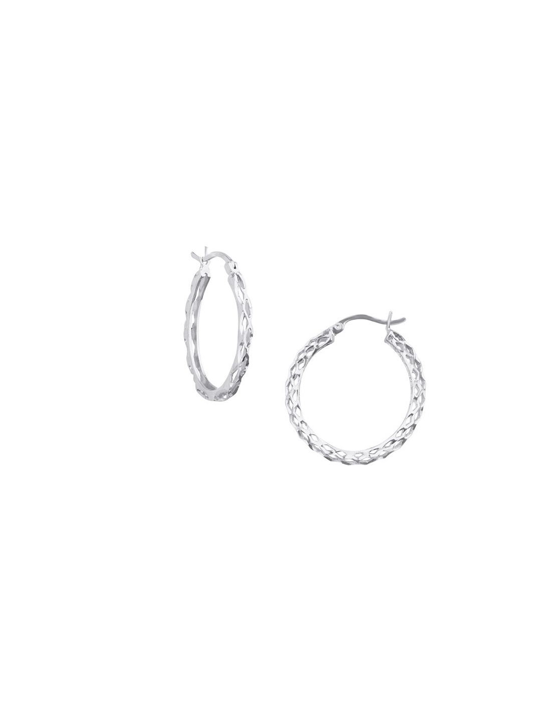 

Nistra Rhodium-Plated Circular Hoop Earrings, Silver