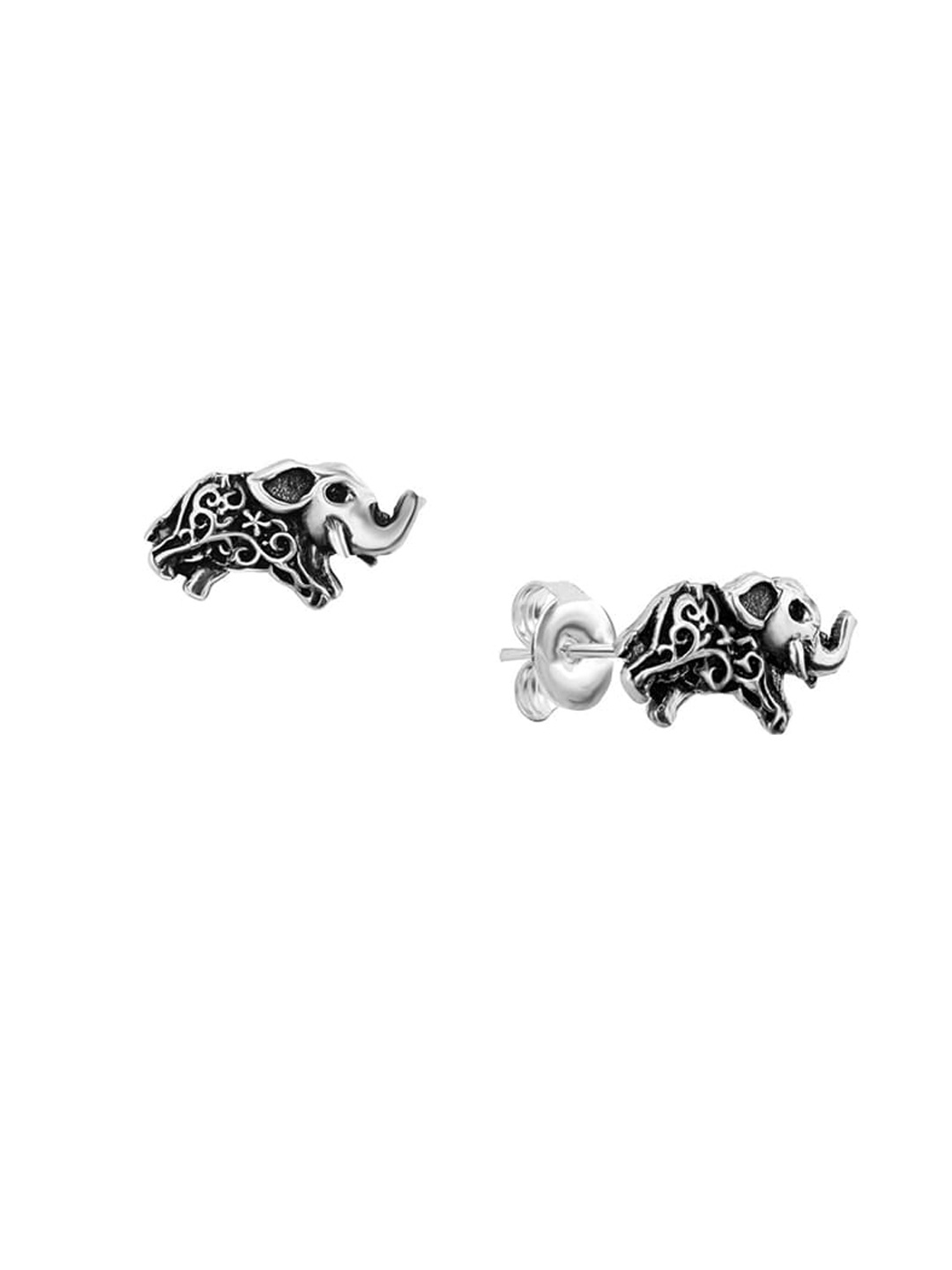 

Nistra Animal Shaped Oxidised Stud Earrings, Silver
