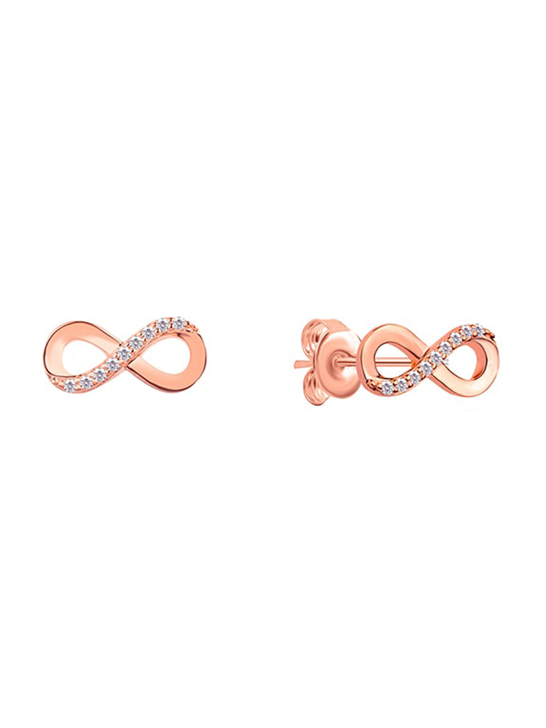 

Nistra Women Geometric Studs Earrings, Rose gold