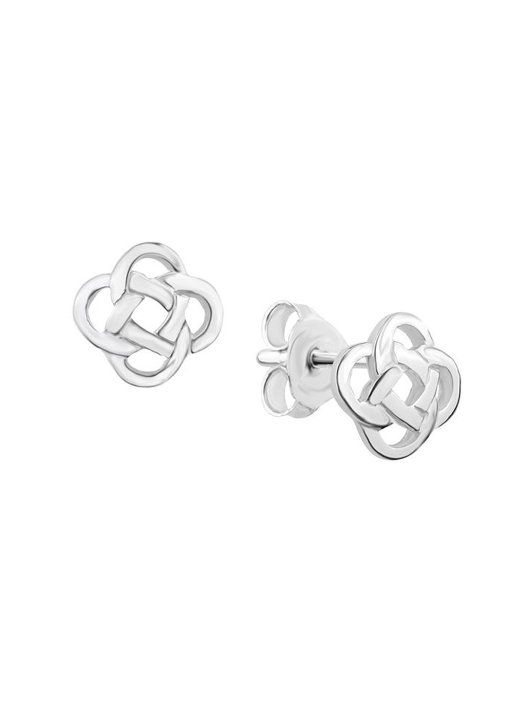 

Nistra Women Floral Half Hoop Earrings, Silver