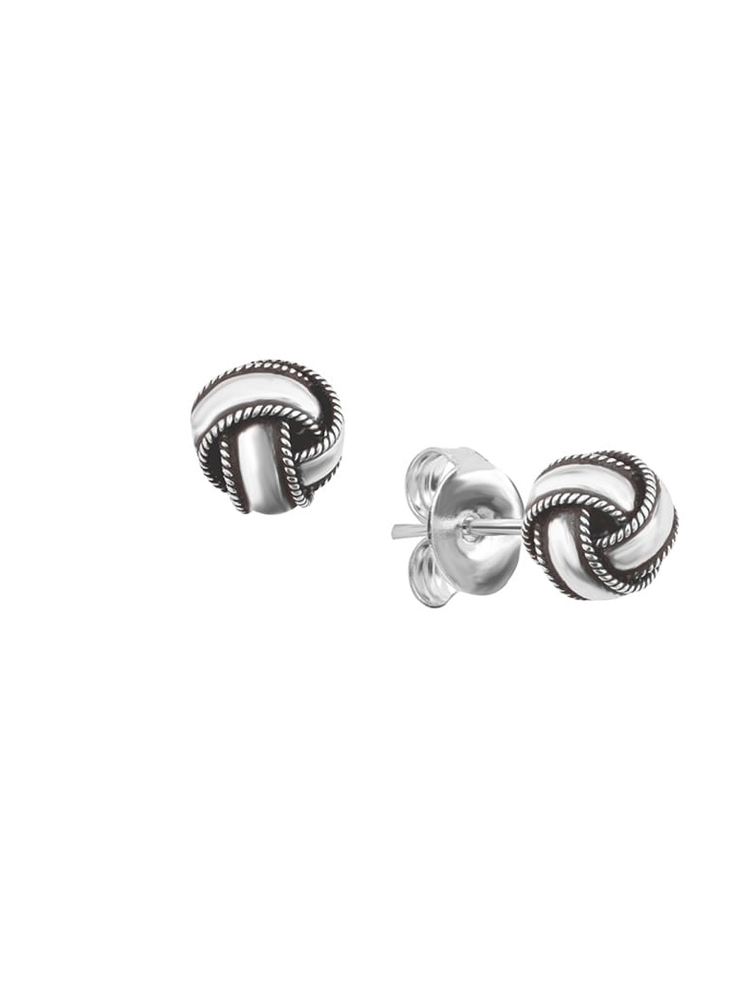 

Nistra Sterling Silver Spherical Studs Earrings