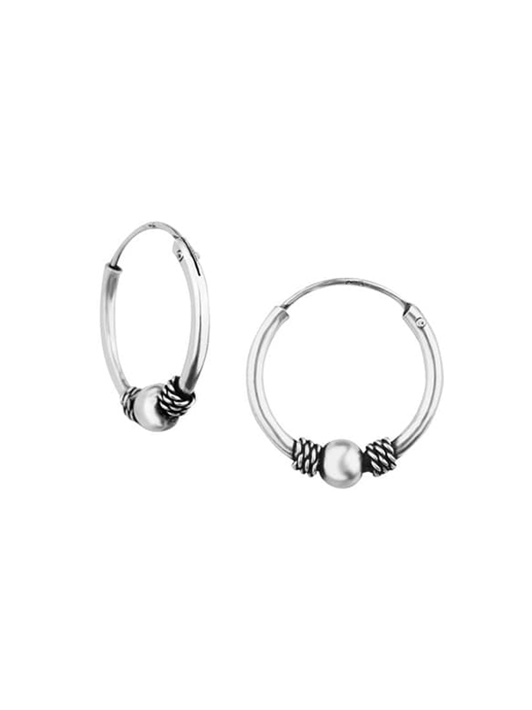 

Nistra Women Circular Hoop Earrings, Silver