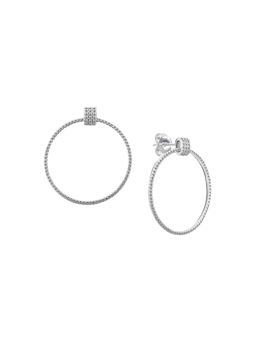 

Nistra Women Circular Hoop Earrings, Silver