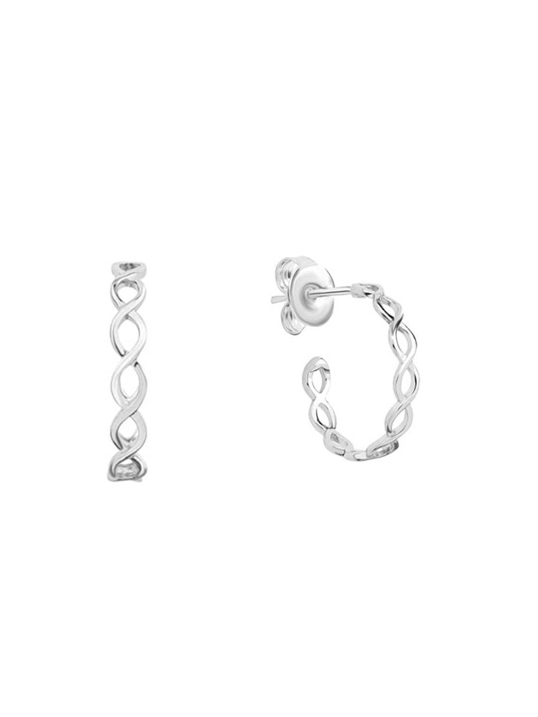 

Nistra Rhodium-Plated Sterling Silver Circular Studs Earrings