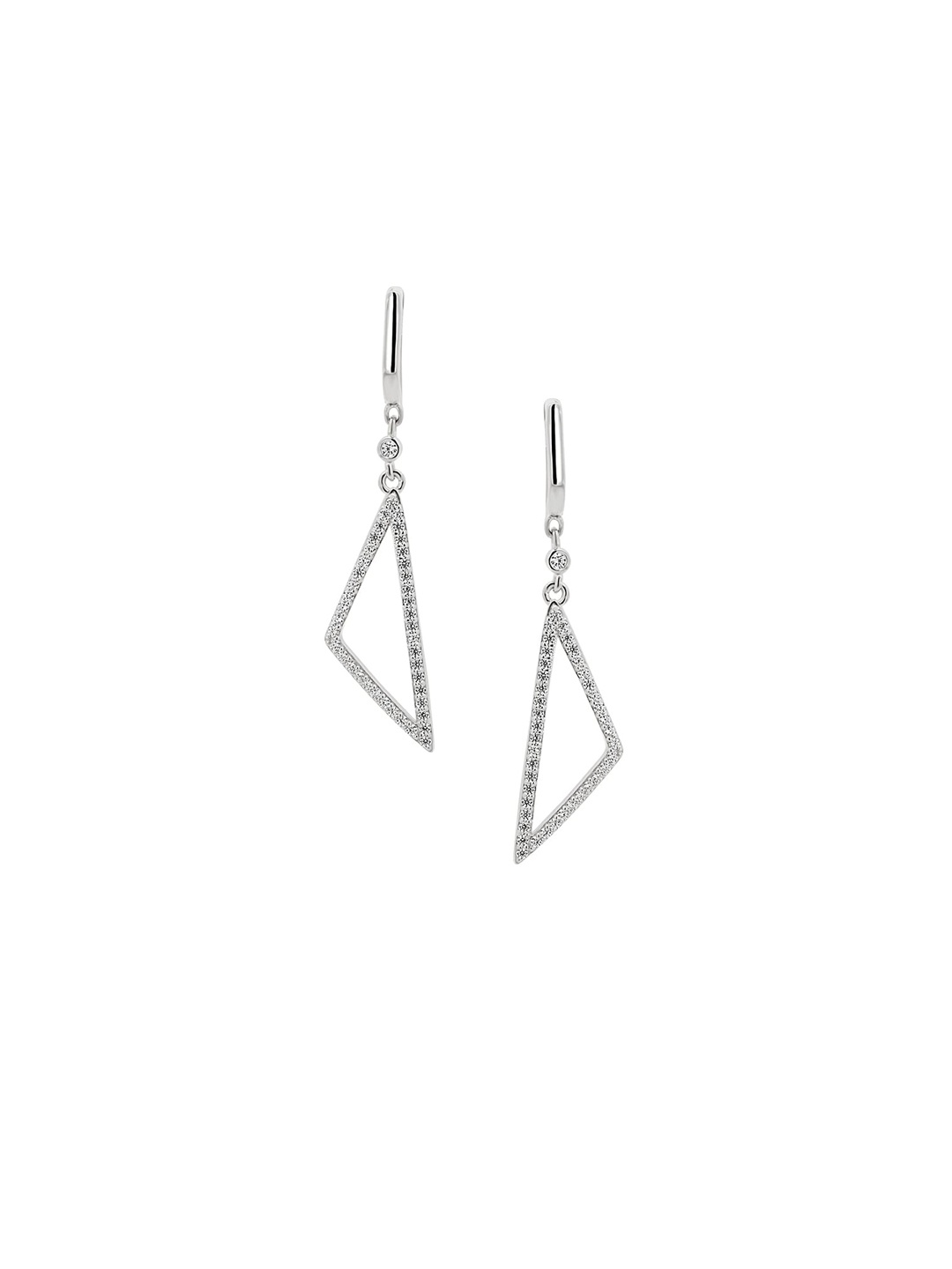 

Nistra Women Triangular Drop Earrings, Silver