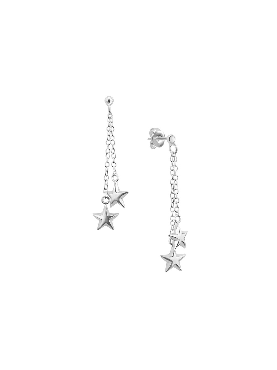 

Nistra Rhodium-Plated Star Shaped Drop Earrings, Silver