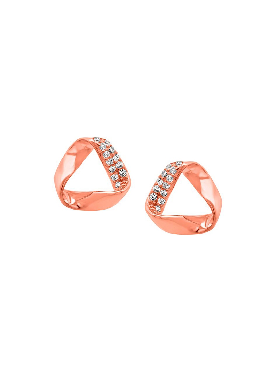 

Nistra Women Triangular Studs Earrings, Rose gold