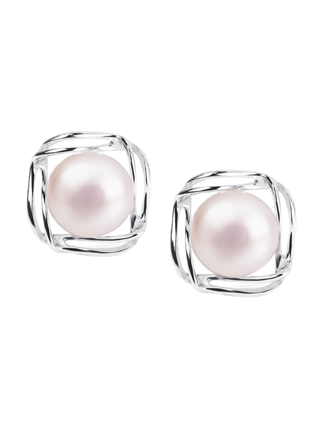 

Nistra Women Square Studs Earrings, Silver