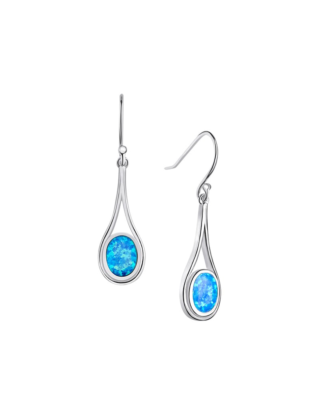

Nistra Women Oval Drop Earrings, Silver