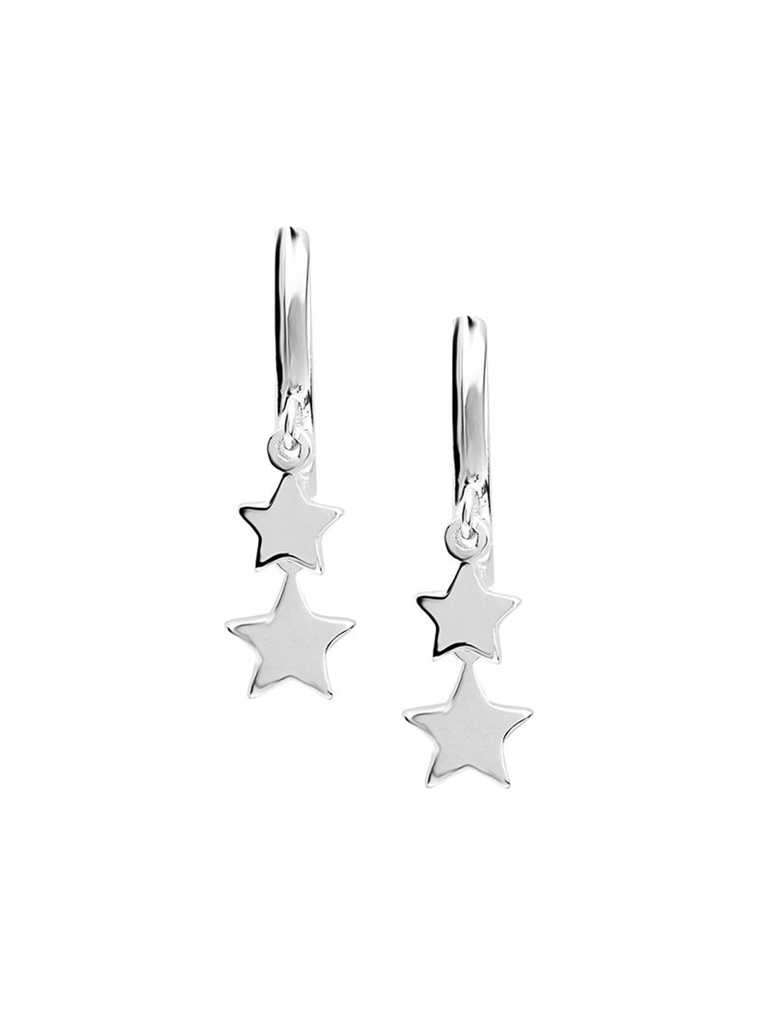 

Nistra Rhodium-Plated Sterling Silver Star Shaped Studs Earrings