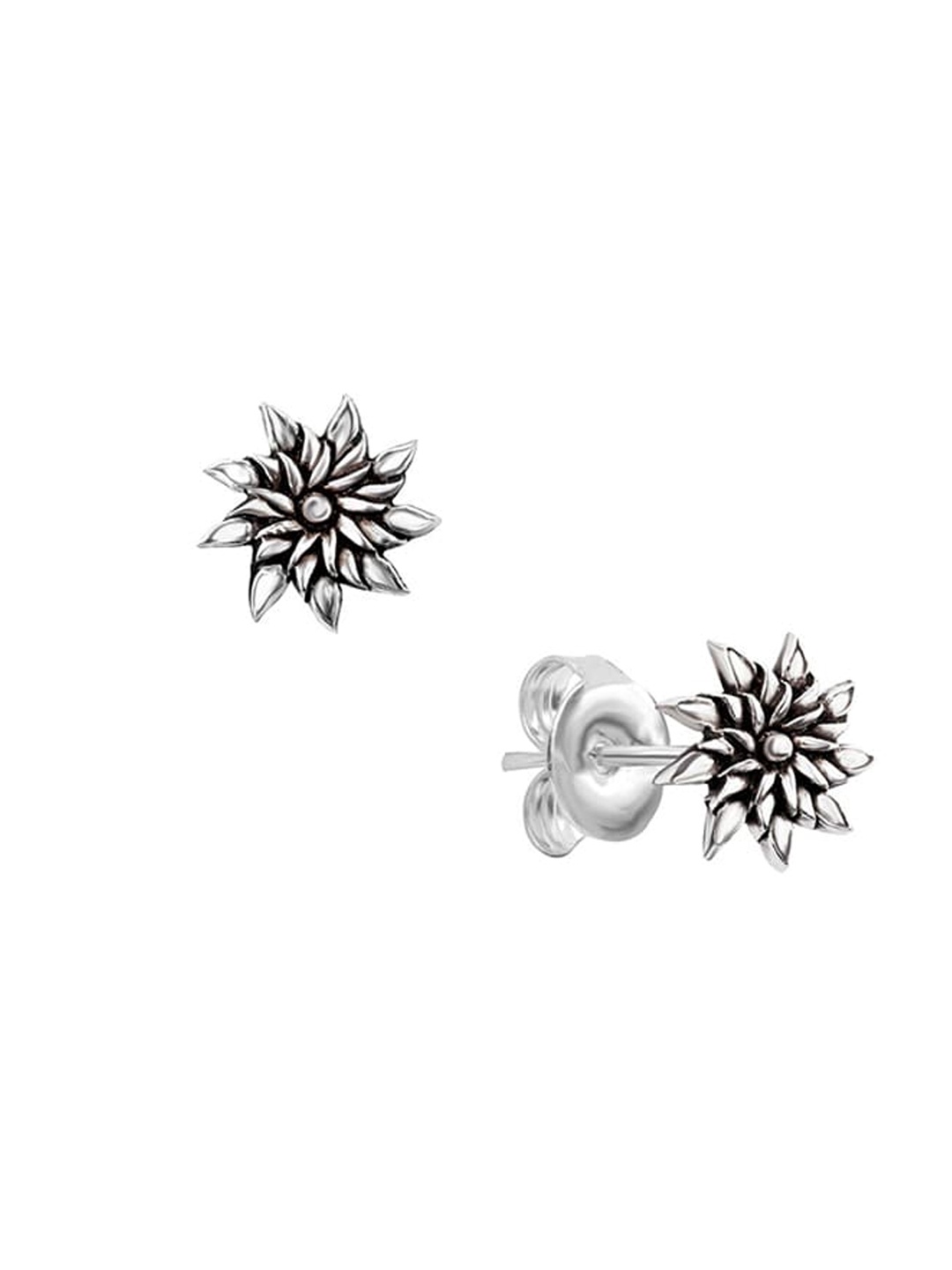 

Nistra Women Floral Studs Earrings, Silver