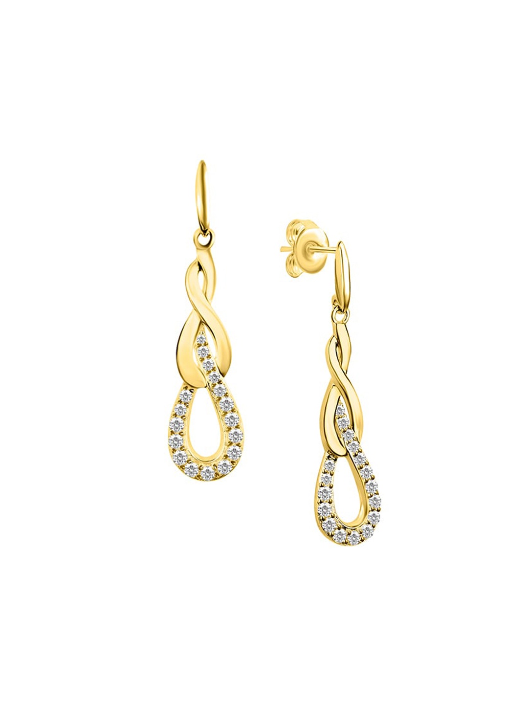 

Nistra Women Teardrop Shaped Drop Earrings, Gold