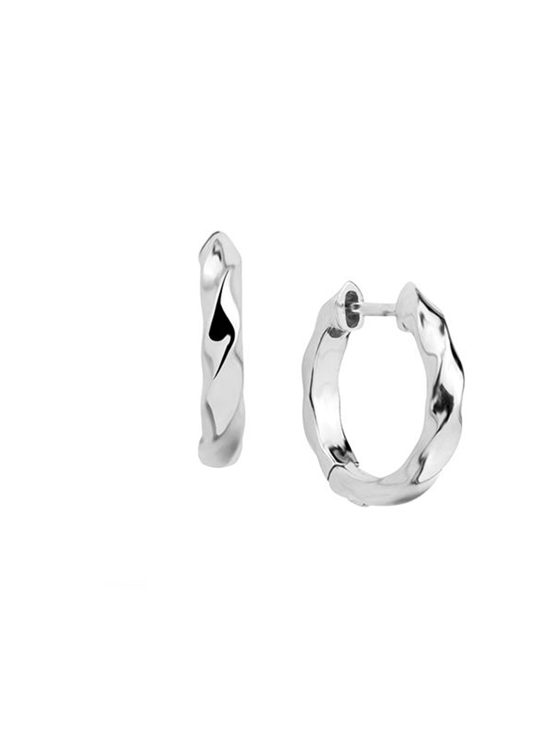 

Nistra Chic Rhodium Plated Sterling Silver Circular Hoop Earrings