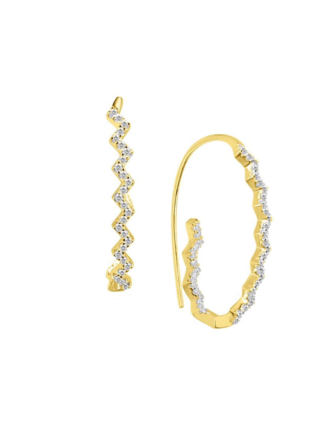 

Nistra Women Oval Studs Earrings, Gold