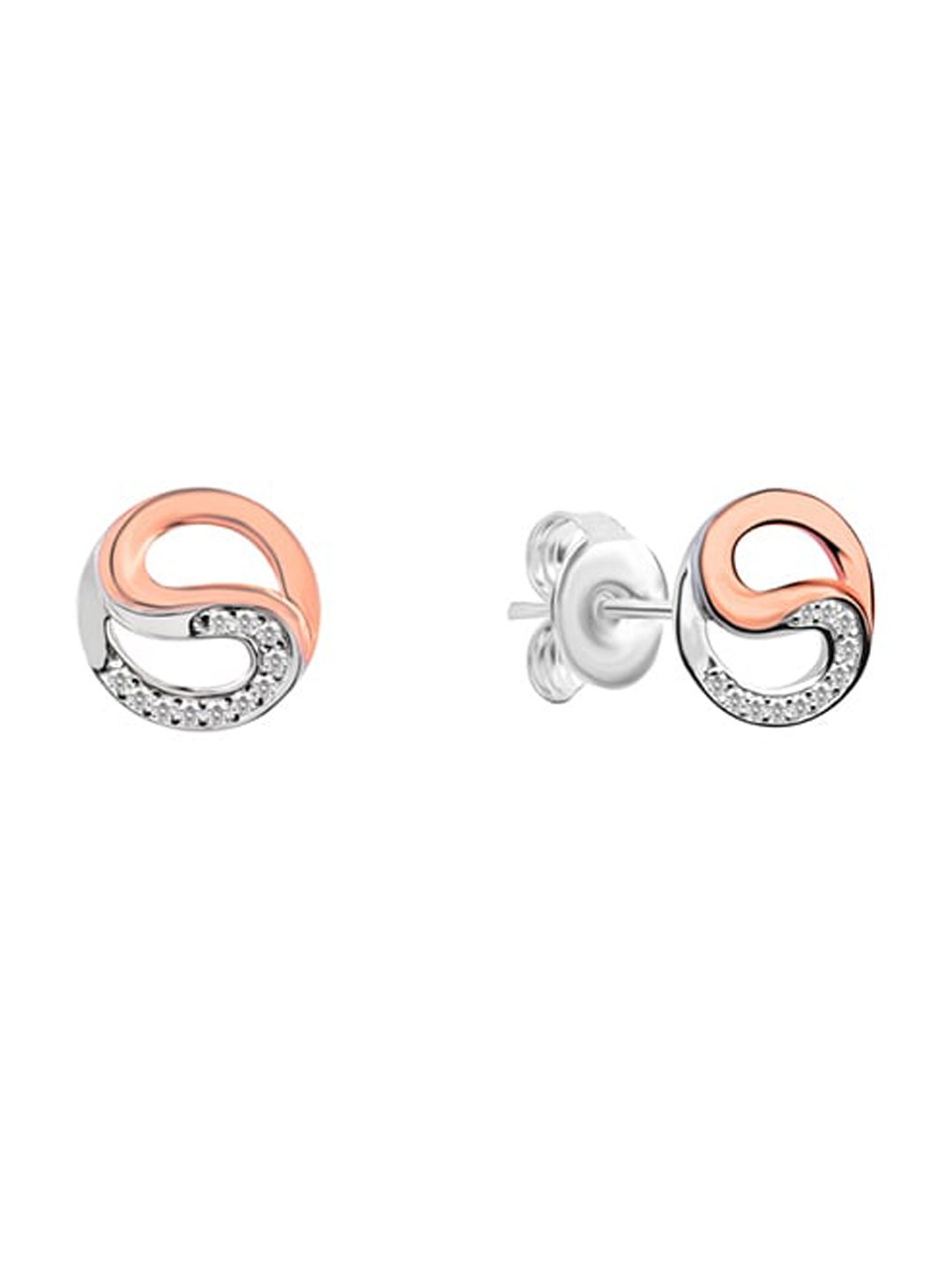 

Nistra Cubic Zirconia Sterling Silver Circular Studs Earrings