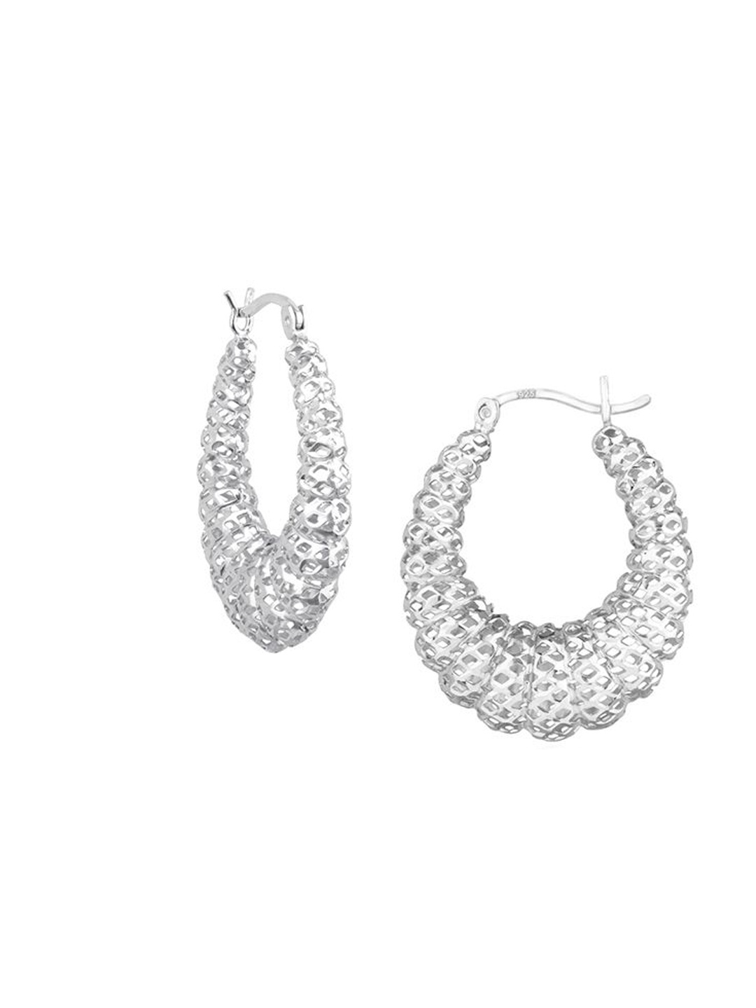

Nistra Women Circular Hoop Earrings, Silver