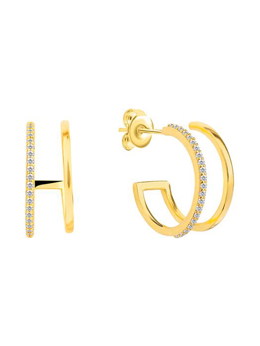 

Nistra Gold-Plated Sterling Silver Circular Studs Earrings