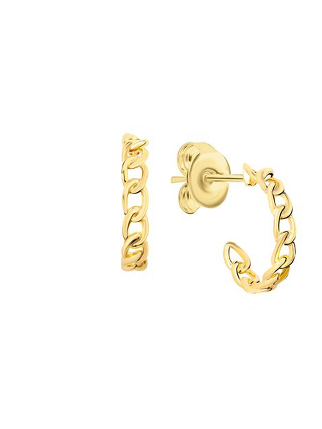 

Nistra Gold Plated Contemporary Half Hoop Earrings