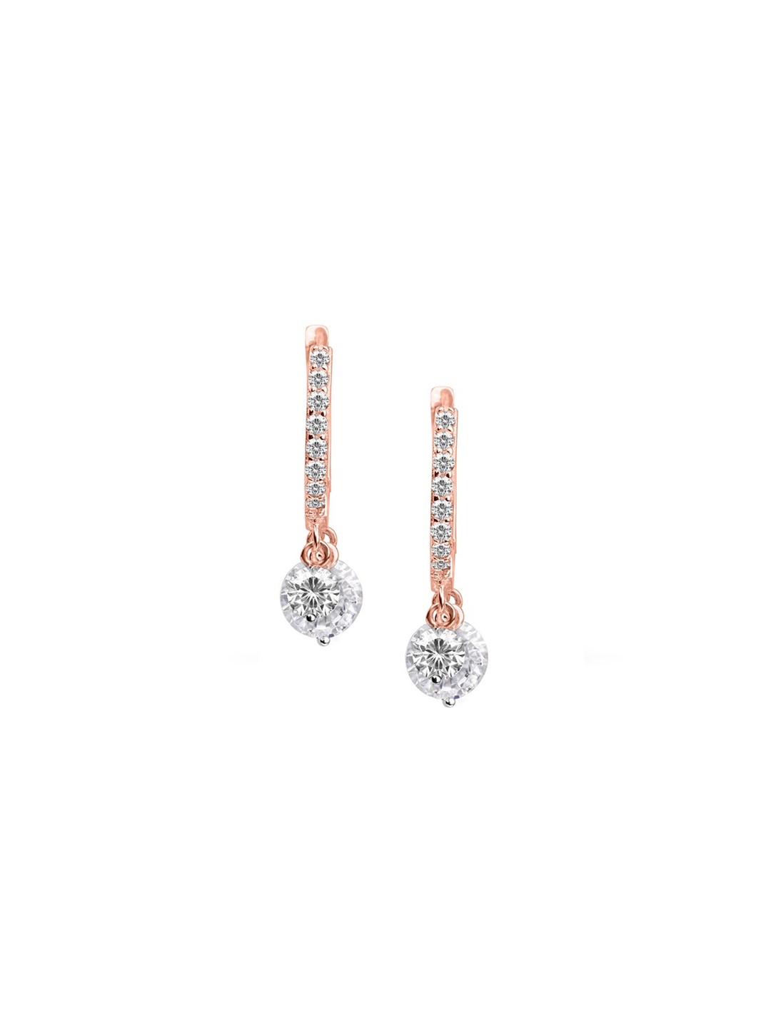 

Nistra Cubic Zirconia Rose Gold Plated Sterling Silver Hoop Earrings