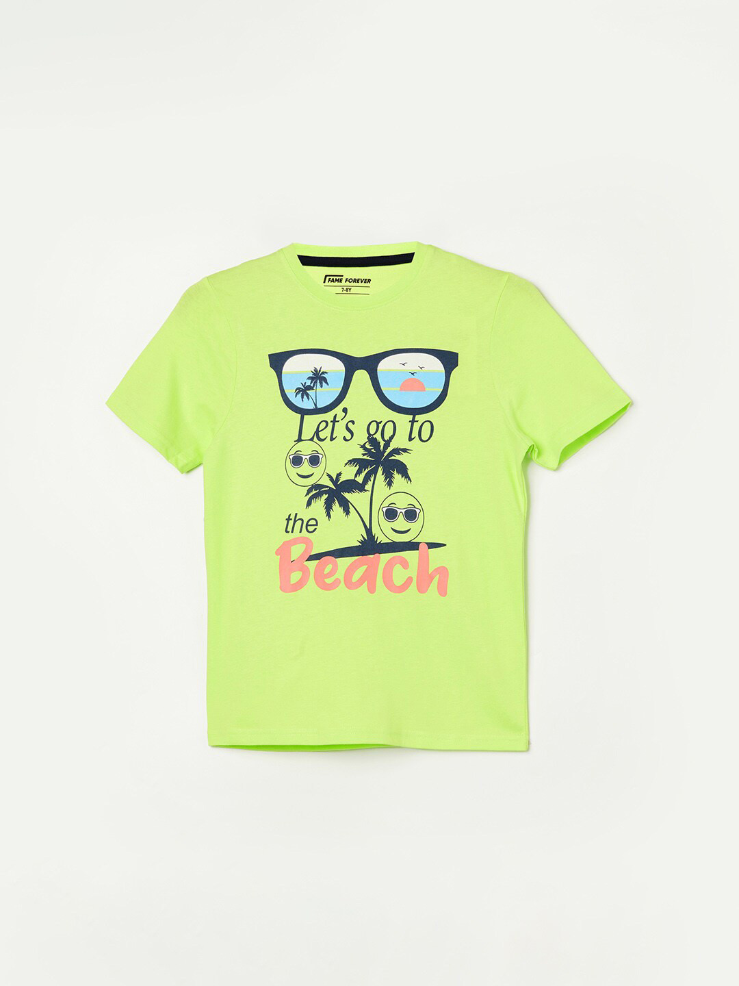 

Fame Forever by Lifestyle Boys Round Neck Graphic Printed T-shirt, Yellow