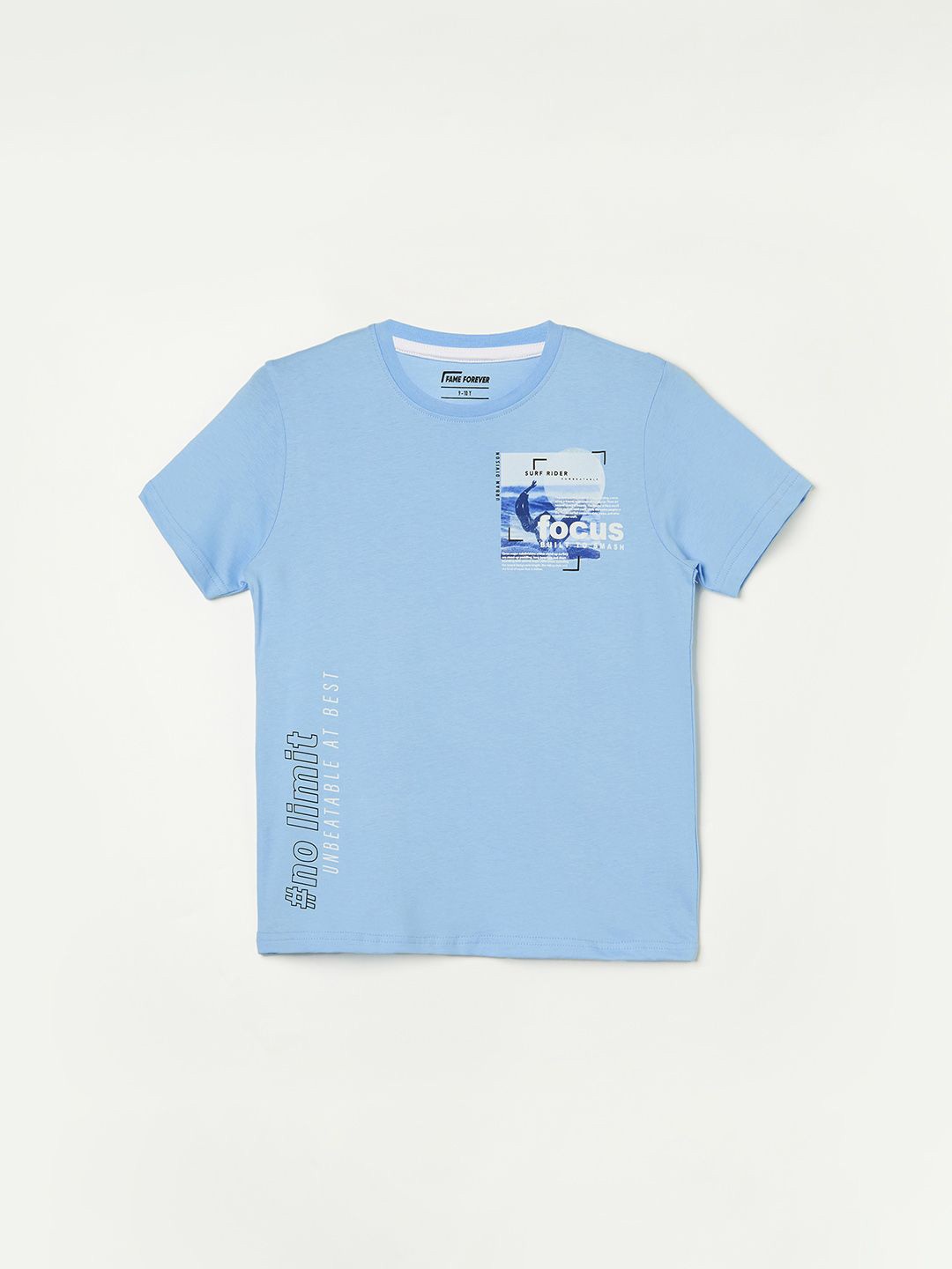 

Fame Forever by Lifestyle Boys Round Neck Typography Printed T-shirt, Blue