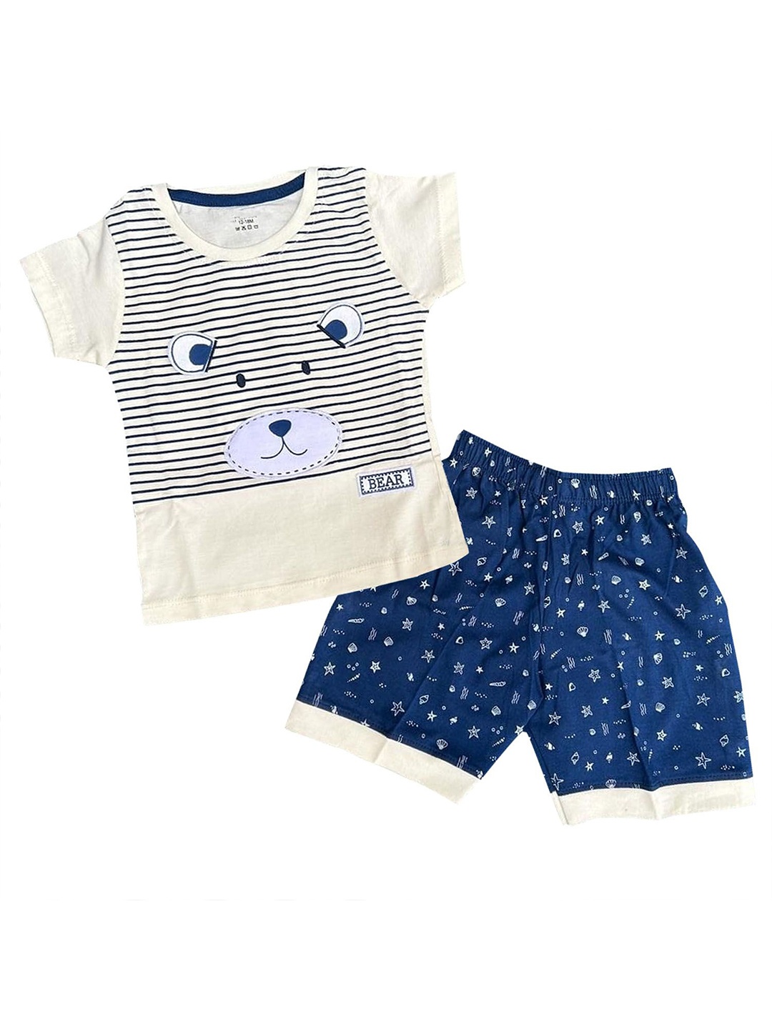 

BAESD Kids Printed Pure Cotton T-shirt With Shorts, Blue