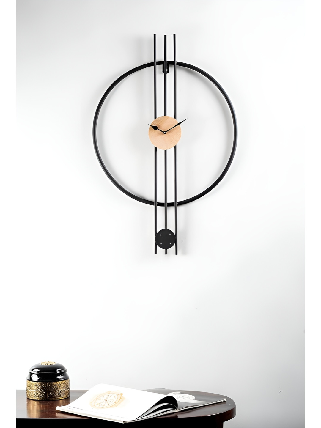 

vedas Metal Wall Clock, Black