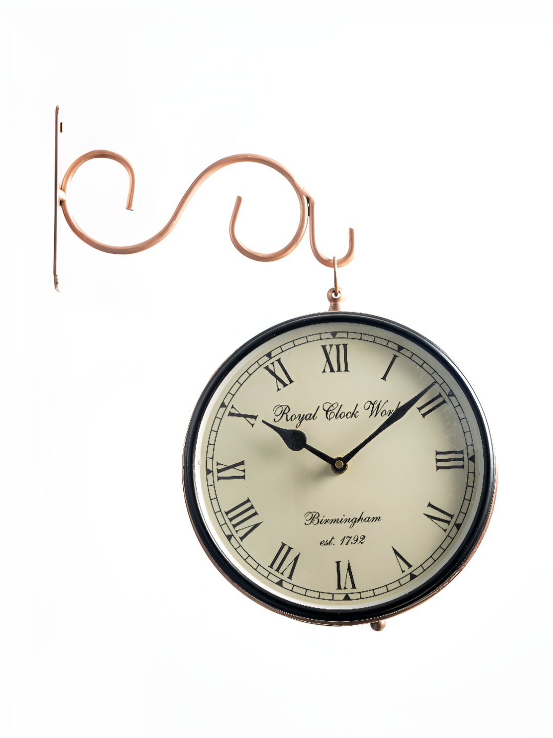 

vedas Brown Textured Round Double-Sided Analogue Wall Clock