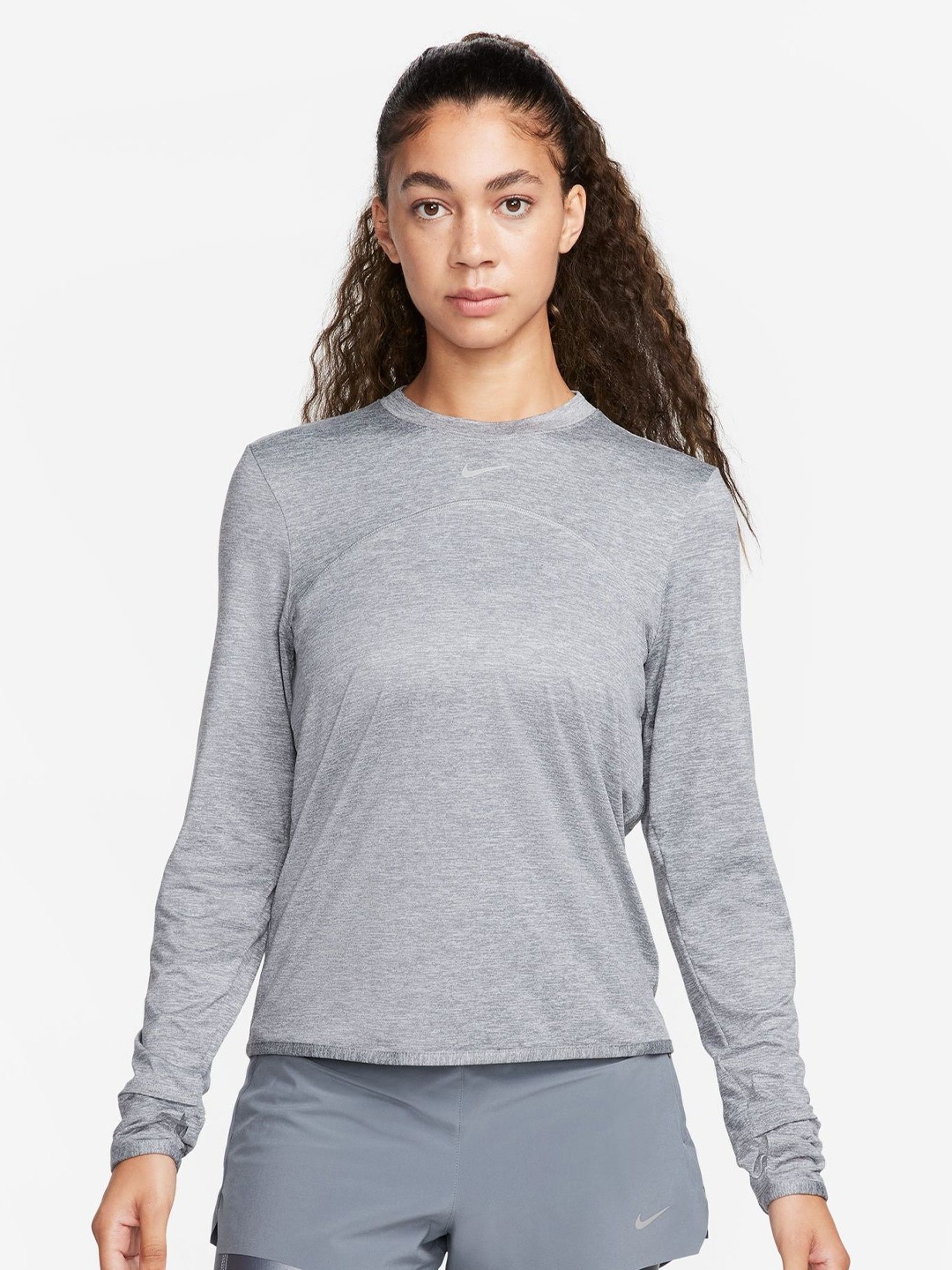 

Nike Dri-FIT Swift UV Women Crew-Neck Running Top, Grey