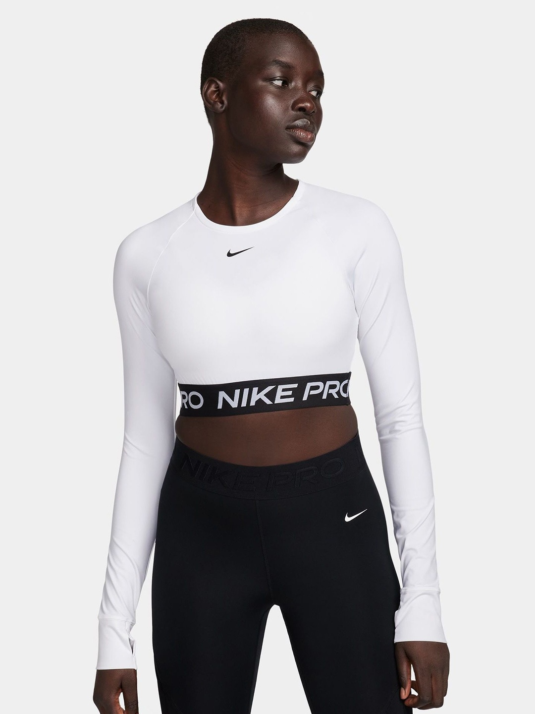 

Nike Pro 365 Women Dri-FIT Cropped Long-Sleeve Top, White