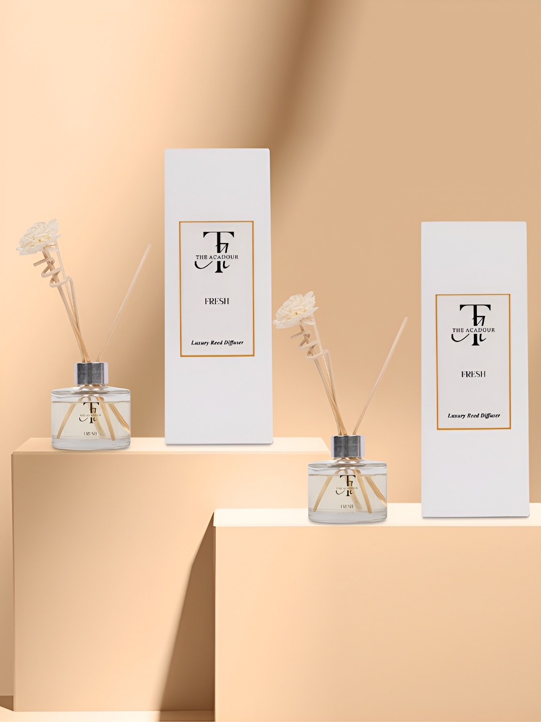 

THE ACADOUR 2-Pcs Fresh Aquaric & Floral Notes Aroma Oil Diffusers, White