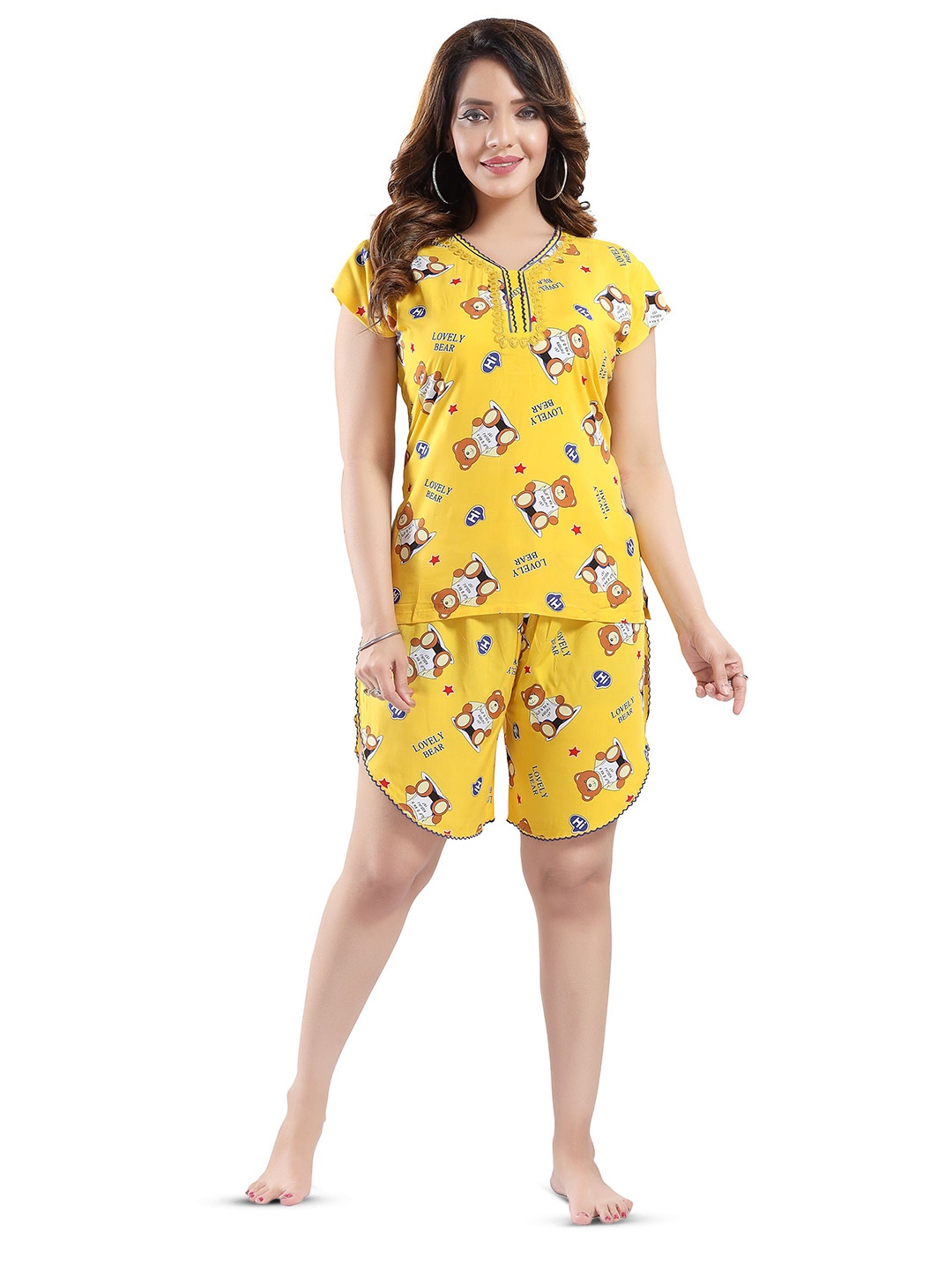 

Soulemo Convectional Printed Nightdress, Yellow