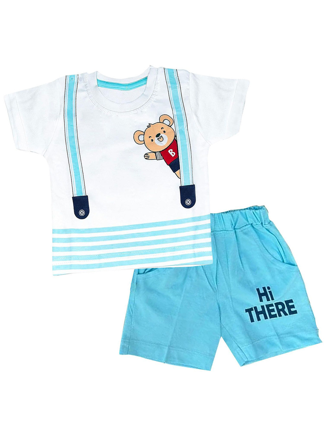

BAESD Unisex Kids Printed T-shirt with Shorts, White