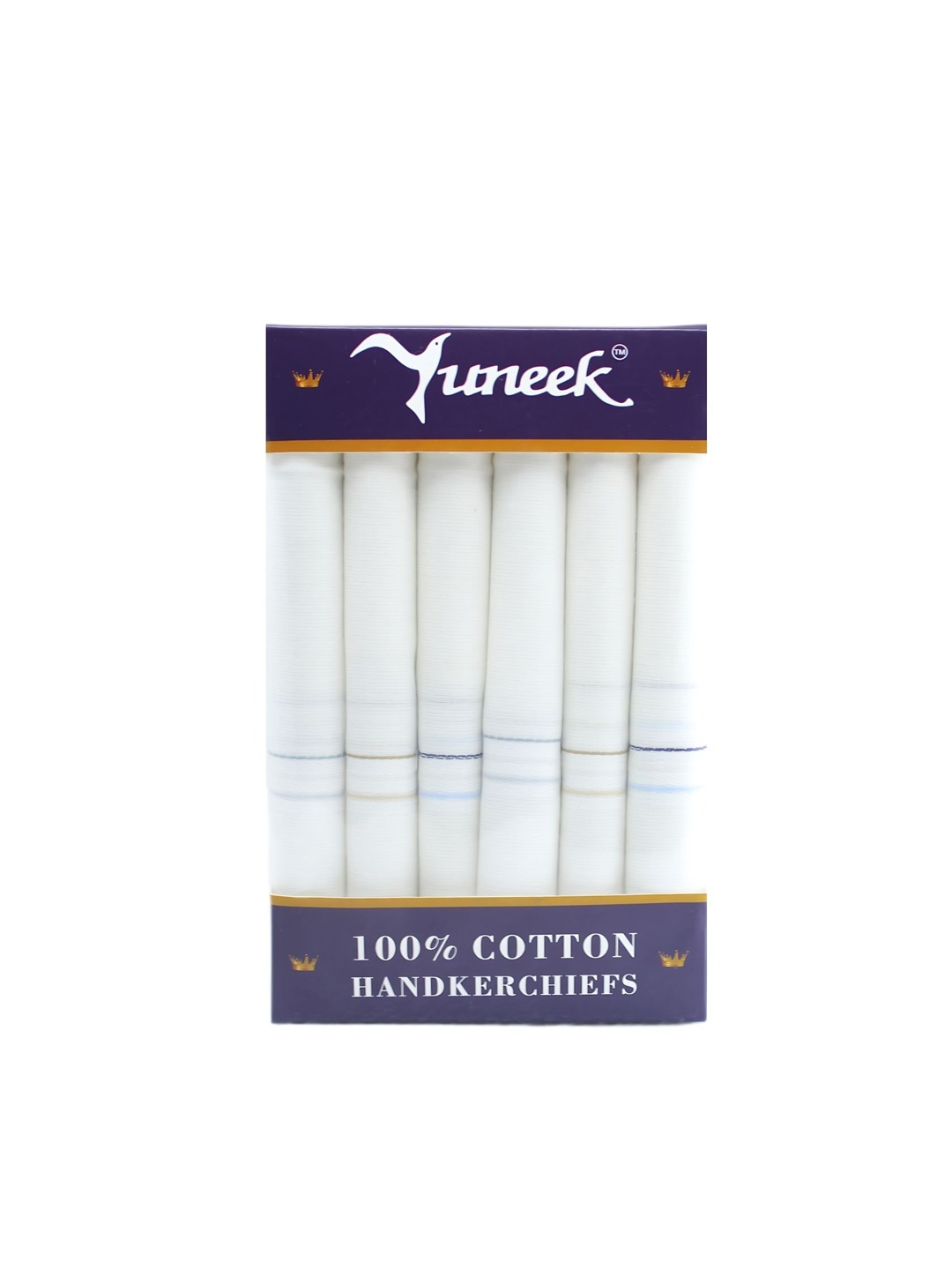 

Yuneek Men Pack Of 6 Printed Cotton Handkerchiefs, White