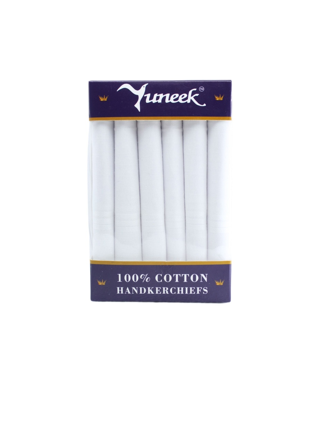 

Yuneek Men Pack Of 6 Printed Cotton Handkerchiefs, White