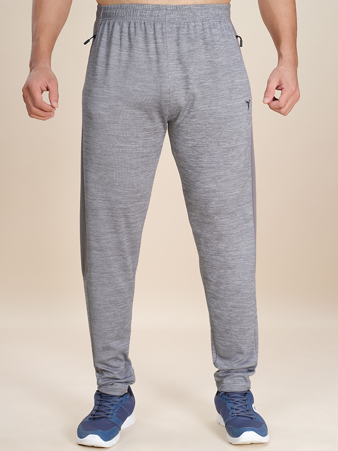 

Technosport Slim Fit Plus Size Rapid-Dry Sports Track Pants, Grey
