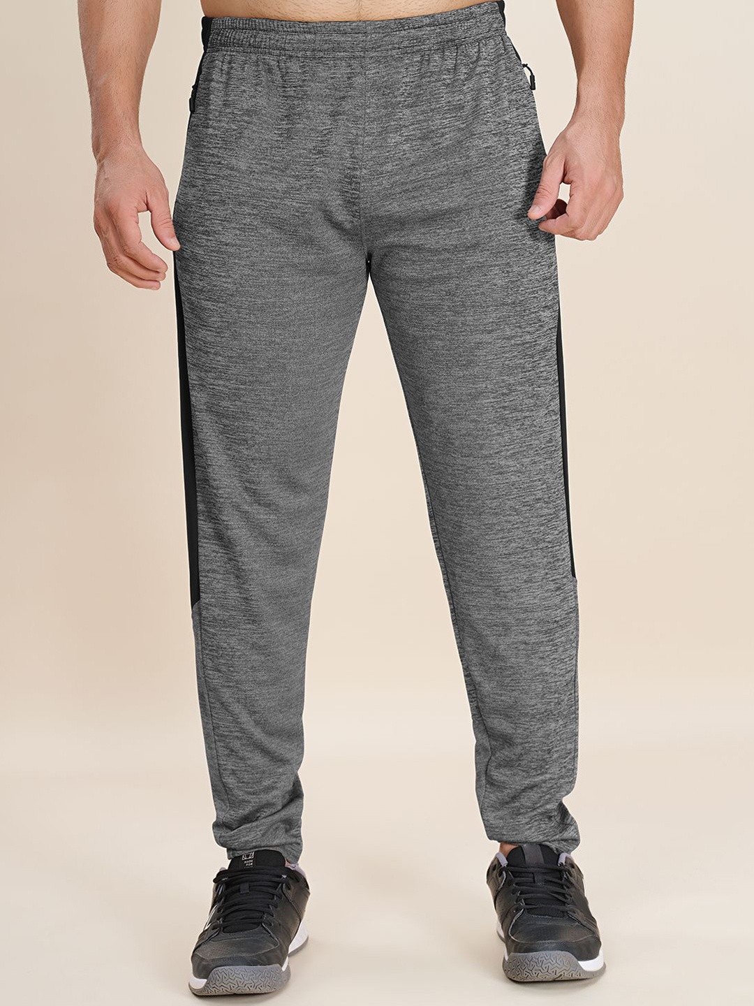 

Technosport Men Slim Fit Plus Size Rapid-Dry Sports Track Pants, Black