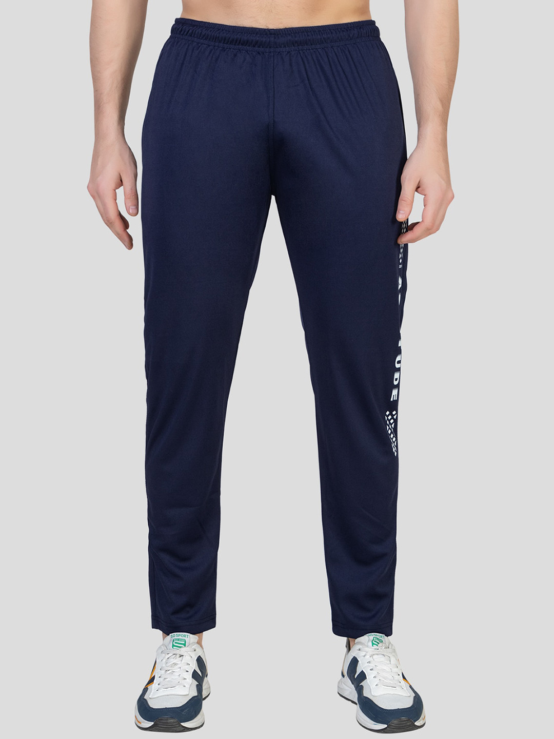 

ZEFFIT Men Side Pockets Track Pants, Navy blue