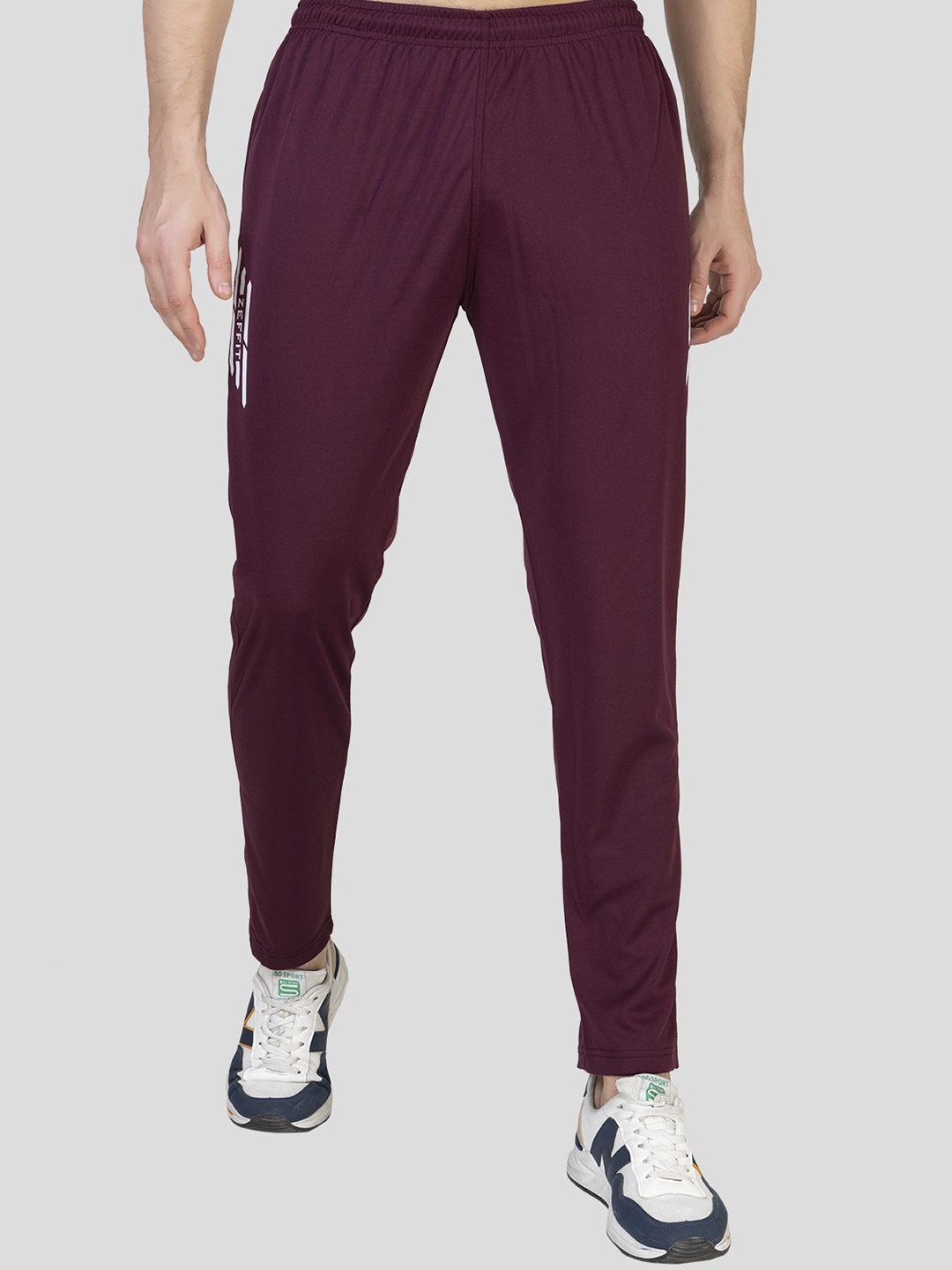 

ZEFFIT Men Side Pockets Track Pants, Maroon